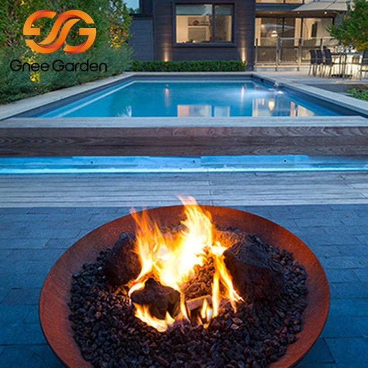 Corten Steel natural gas fire pit