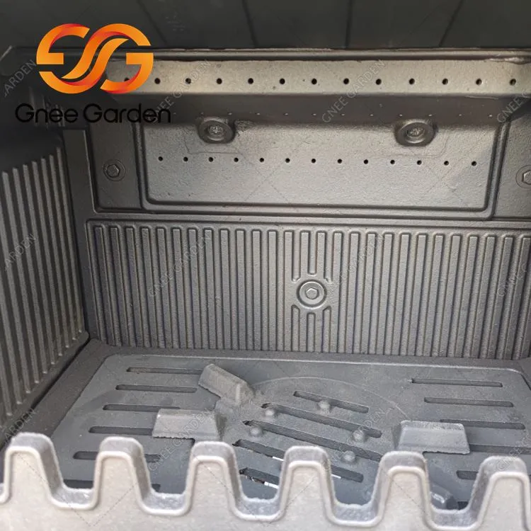 Steypujárns eldstæði til upphitunar innanhúss