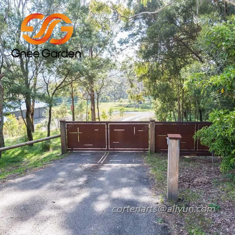 Corten   Stál   Bakgarður   Metal   Gate   Door