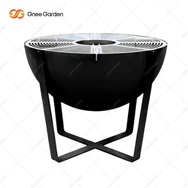 Corten Steel Large hálf-kúluviðarbrennandi BBQ
