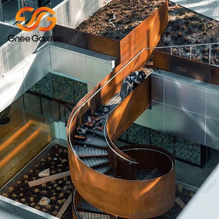 Corten Stál Úti Ryð Landscape Kant