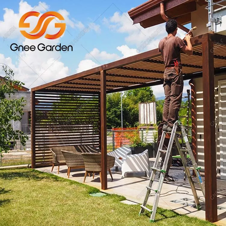 Corten Steel Úti vatnsheldar Pergolas Gazebo