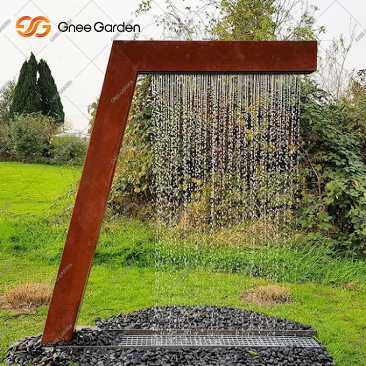 Corten Water Feature með Cascading Waterfall Design