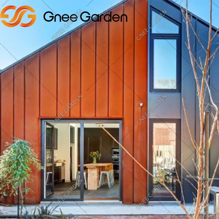 Skreytt Corten stál fortjaldveggir