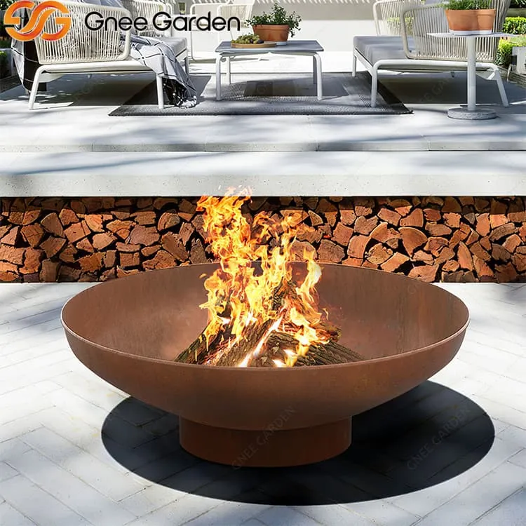 Varanlegur Corten Steel Metal Fire Bowl