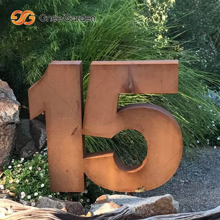 Laser Cut Corten Steel Number Letterbox