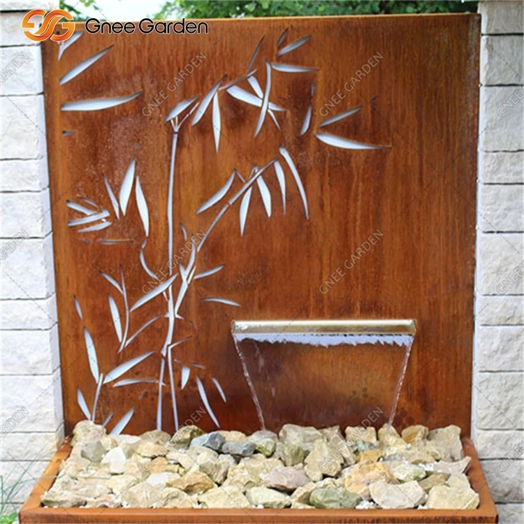 Decoration Corten Steel Pool Fountain Bamboo Pattern Metal Panel