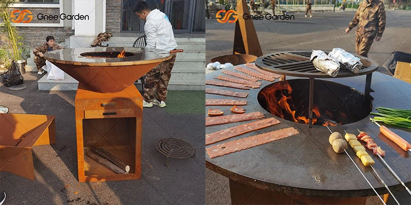 corten fire pit grill corten fire pit grill