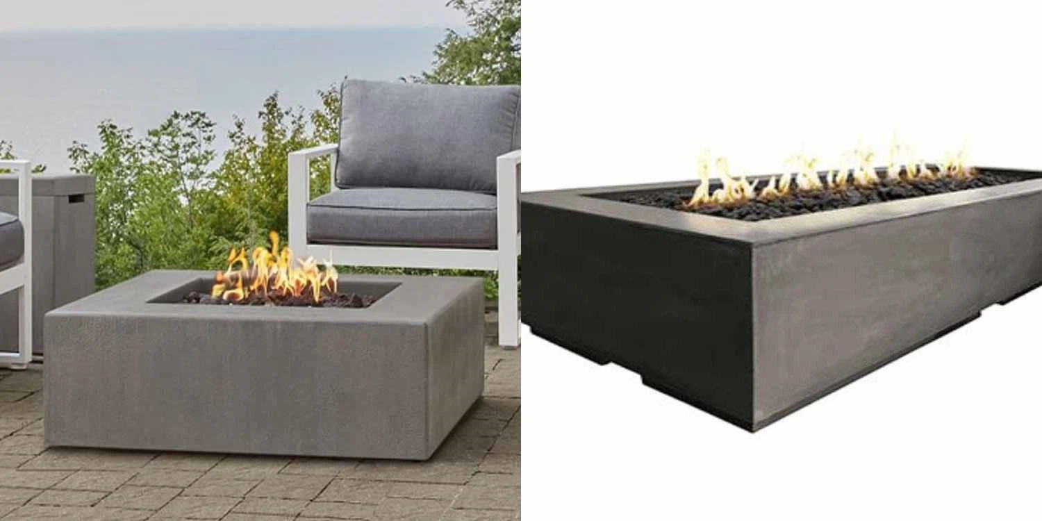 Rectangular Corten Steel Gas Fire Pit Rectangular Corten Steel Gas Fire Pit