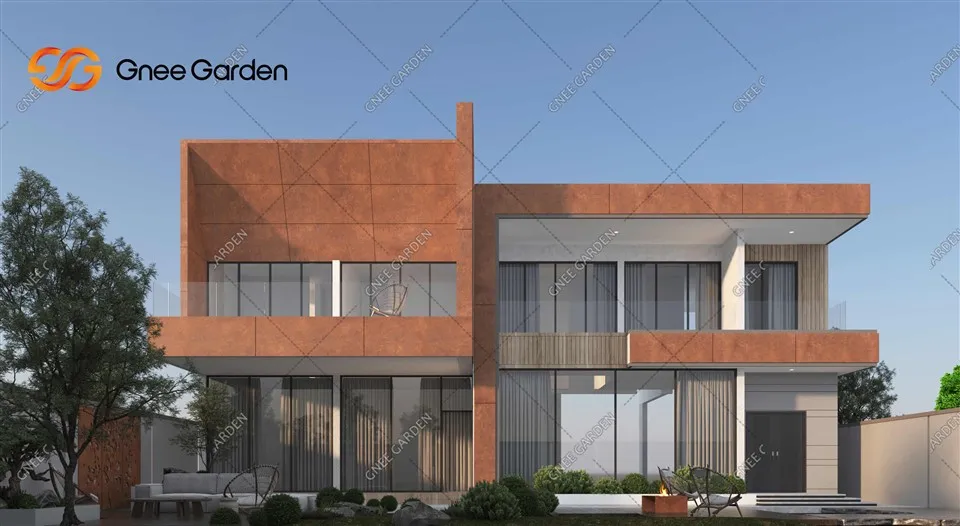 Rusty Corten Metal ytri fortjaldveggur