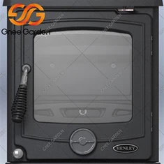 Lítill viðarofn úr steypujárni