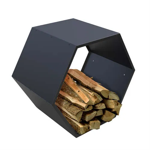 Geymsla eldiviðarkarfa